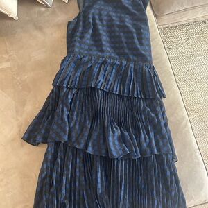 Club Monaco Navy and black tiered ruffle Dress